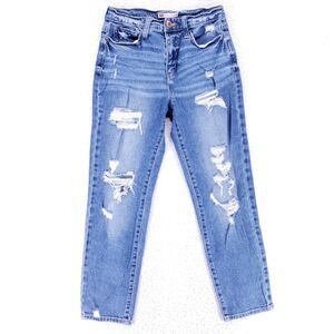 So Jeans Denim Cotton Women SZ 26 Blue Straight Stretch VTG High Rise 90s Slim